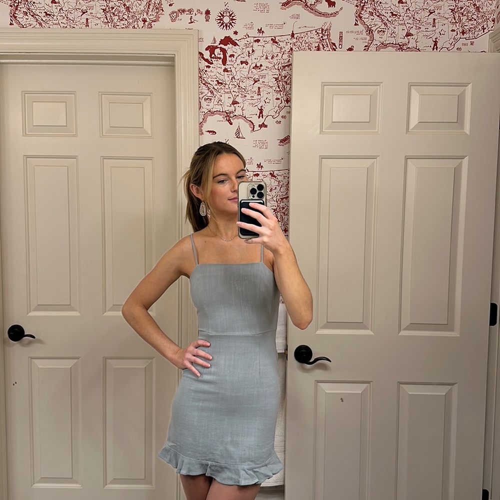 One Clothing Mini Dress (XS, pale teal/gray)